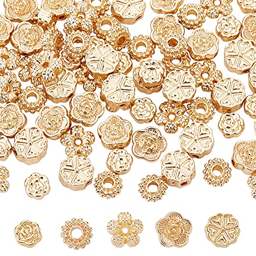 DICOSMETIC 80 Stück 5 Stile Blumen Zwischenperlen 14K Vergoldete Legierungsperlen Blütenblume Winzige Lose Charm Perlen Flache Runde Perlen Für Die Schmuckherstellung DIY Halsketten Armbänder DICOSMETIC 80 Stück 5 Stile Blumen Zwischenperlen 14K Vergoldete Legierungsperlen Blütenblume Winzige Lose Charm Perlen Flache Runde Perlen Für Die Schmuckherstellung DIY Halsketten Armbänder von DICOSMETIC