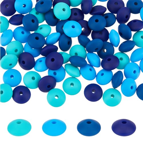 DICOSMETIC 80 Stück Silikonperlen 4 Farben Linsenperlen Silikon Abstandsperlen Blaue Lose Perlen Perlenstifte DIY Für Klobige Halsketten Armbänder Schmuckherstellung Bohrung: 2 mm DICOSMETIC 80 Stück Silikonperlen 4 Farben Linsenperlen Silikon Abstandsperlen Blaue Lose Perlen Perlenstifte DIY Für Klobige Halsketten Armbänder Schmuckherstellung Bohrung: 2 mm von DICOSMETIC