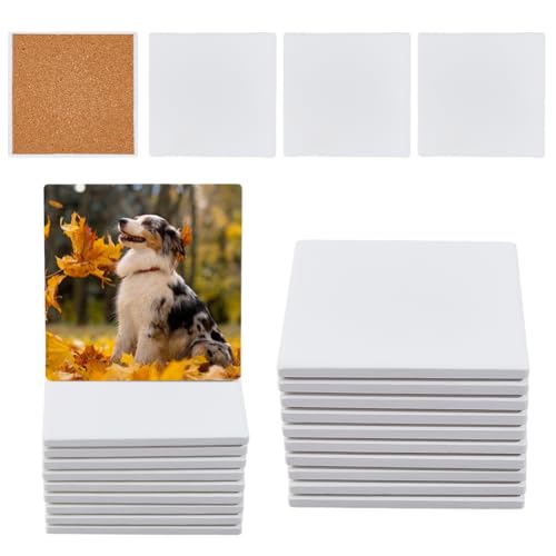 DICOSMETIC Keramikfliesen zum Basteln, 10 cm, quadratisch, blanko, Keramik-Untersetzer mit Korkrückseite, unglasierte Blanko-Untersetzer für Acrylporing, DIY machen Sie eigene Untersetzer, Decoupage DICOSMETIC Keramikfliesen zum Basteln, 10 cm, quadratisch, blanko, Keramik-Untersetzer mit Korkrückseite, unglasierte Blanko-Untersetzer für Acrylporing, DIY machen Sie eigene Untersetzer, Decoupage von DICOSMETIC