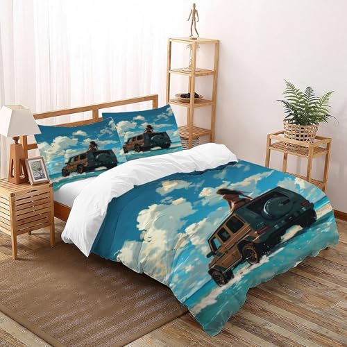 DICVXOR Auto Frau Bettwäsche 3 Teilig Bettbezüge Sports Theme Kissenbezug Betten Set Mit Reißverschluss Für Jungen Und Mädchen,Kinder Double（200x200cm） von DICVXOR