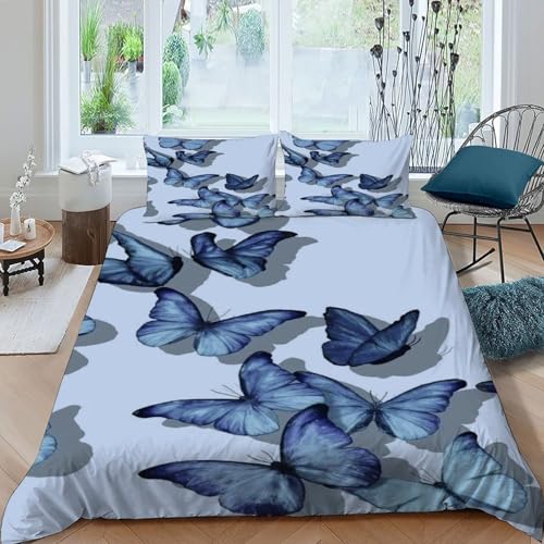 DICVXOR Schmetterlinge Schatten 3 Teilig Bettwäsche | Bettwäsche Set Animal Theme Domestic Animals Mit Je Bettbezügen King（220x240cm） & Kissenbezügen & Für Allergiker Geeignet von DICVXOR