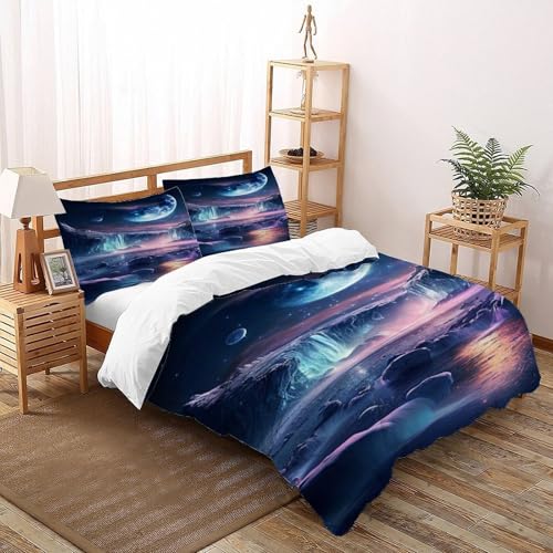 DICVXST 3D Gedruckt Himmlische Fälle Bettwäsche Set Junge Mädchen Band Bettwäsche 3er Set Modern Kissenbezüge Mit ReißVerschluss Soft Super King（260x220cm） von DICVXST
