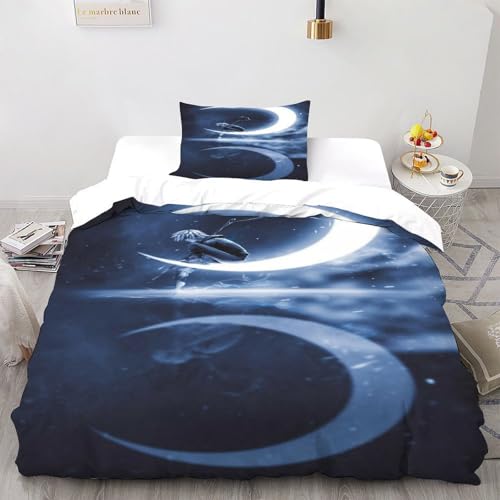 DICVXST 3D Gedruckt Jack Frost Mond Bettwäsche Set Jugendliche Kind Band Bettwäsche 2er Set Microfaser Kissenbezüge Mit ReißVerschluss Soft Single（135x200cm） von DICVXST