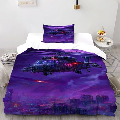 DICVXST 3D Gedruckt Purple Haze Hubschrauber Bettwäsche Set Jugendliche Kind Band Bettwäsche 2er Set Microfaser Kissenbezüge Mit Reißverschluss Single（135x200cm） von DICVXST