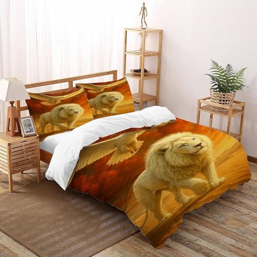 DICVXST 3D Gedruckt Wüste Majestät Bettwäsche Set Junge Mädchen Band Bettwäsche 3er Set Weiche Kissenbezüge Mit ReißVerschluss Soft King（220x240cm） von DICVXST