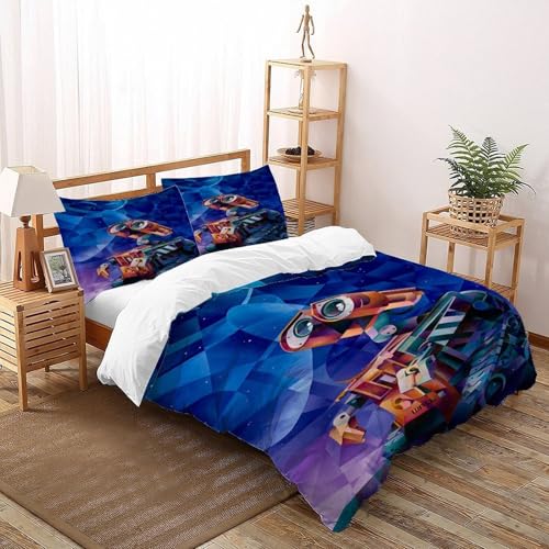 DICVXST 3D Geometrische Wall-E Bettwäsche-Sets Jugendliche Kind Band Bettwäsche 3er Set Mikrofaser Kissenbezüge Mit ReißVerschluss Soft Double（200x200cm） von DICVXST