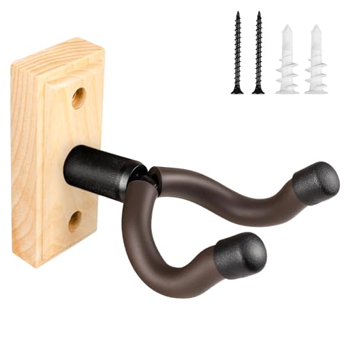DIDA Gitarrenwandhalterung, Massivholz Gitarrenaufhänger Gitarrenwandaufhänger Gitarrenzubehör Drehbar U-Form Hartholz Gitarrenhalter Haken für Akustik E-Gitarre (1, Ashwood) von DIDA