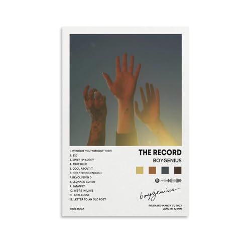 DIDIDO Boygenius The Record Leinwandposter mit Albumcover für Zimmer, ästhetisches Geschenk, ungerahmt: 30 x 45 cm von DIDIDO