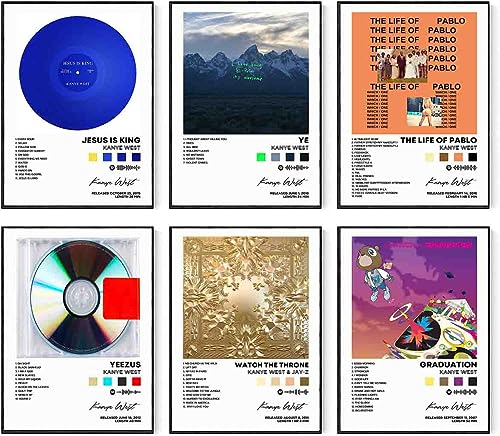 DIDIDO Kanye Poster, West-Albumcover, signiert, limitierter Druck, Rapper, Musikposter, Leinwand, Wandkunst, Zimmer, ästhetisches Set, für Teenager und Mädchen, Wohnheim-Dekoration, 20,3 x 25,4 cm, von DIDIDO