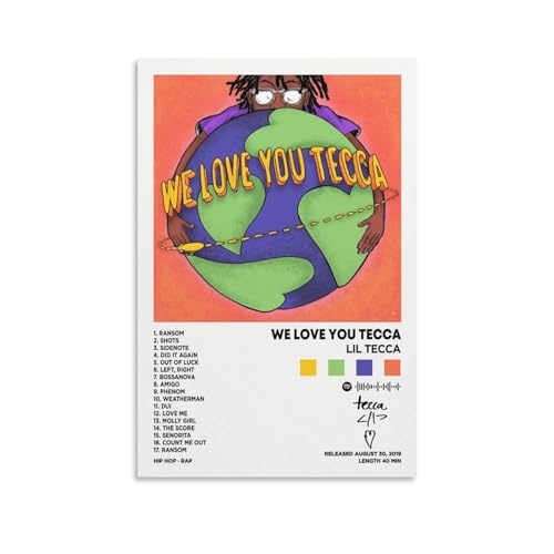 DIDIDO Lil Poster Tecca We Love You Tecca Album Cover Leinwand Poster für Zimmer Ästhetisches Geschenk ungerahmt: 30 x 45 cm von DIDIDO