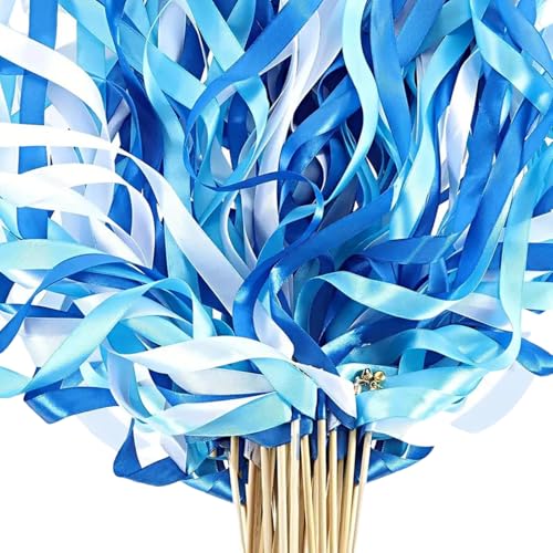 20 Stück Elegante Satinband Wand mit Glocken Zauberstab für Hochzeiten Geburtstage und Feste Anlässe Polyester Sticks von DIDILLX