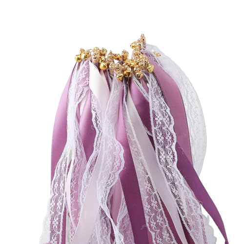 20 Stück Elegante Satinband Wand mit Glocken Zauberstab für Hochzeiten Geburtstage und Feste Anlässe Polyester Sticks von DIDILLX