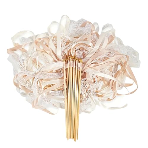 20 Stück Elegante Satinband Wand mit Glocken Zauberstab für Hochzeiten Geburtstage und Feste Anlässe Polyester Sticks von DIDILLX