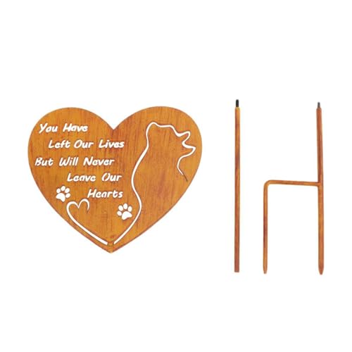 DIDILLX Iron Love Heart Haustier-Gedenktafel, Pfahlschild, Dekoration zur Verbesserung der Gartenästhetik und Hundekatzen, Gedenkstätten, Gartenstecker von DIDILLX