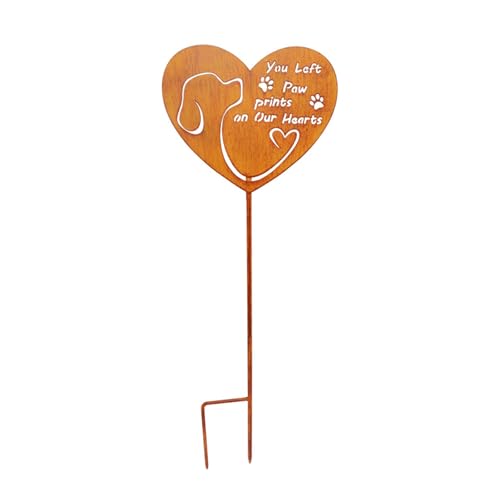 DIDILLX Iron Love Heart Haustier-Gedenktafel, Pfahlschild, Dekoration zur Verbesserung der Gartenästhetik und Hundekatzen, Gedenkstätten, Gartenstecker von DIDILLX
