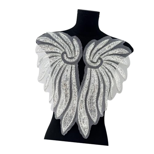 Wiederverwendbare Perlen-Nähflügel, bestickt mit metallischen Pailletten, ideal für formelle Anlässe, Abendkleider, mehrfarbige Brustverzierung Wiederverwendbare Perlen-Nähflügel, bestickt mit metallischen Pailletten, ideal für formelle Anlässe, Abendkleider, mehrfarbige Brustverzierung von DIDILLX