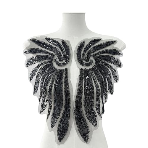 Wiederverwendbare Perlen-Nähflügel, bestickt mit metallischen Pailletten, ideal für formelle Anlässe, Abendkleider, mehrfarbige Brustverzierung von DIDILLX