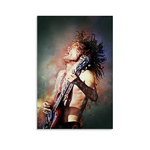 DIDIWEI Angus Young Leinwand Kunst Poster und Wandkunst Bilddruck Moderne Familienzimmer Dekor Poster 12x18inch(30x45cm) von DIDIWEI