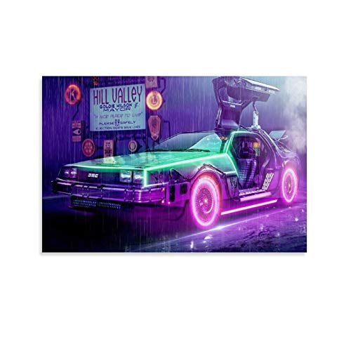 DIDIWEI Back to The Future Car Poster dekorative Malerei Leinwand Wandkunst Wohnzimmer Poster Schlafzimmer Malerei 16x24inch(40x60cm) von DIDIWEI