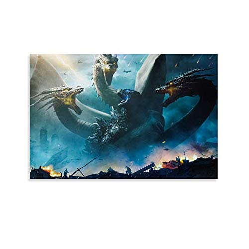 DIDIWEI Godzilla King of The Monsters Poster dekorative Malerei Leinwand Wandkunst Wohnzimmer Poster Schlafzimmer Malerei 20x30inch(50x75cm) von DIDIWEI