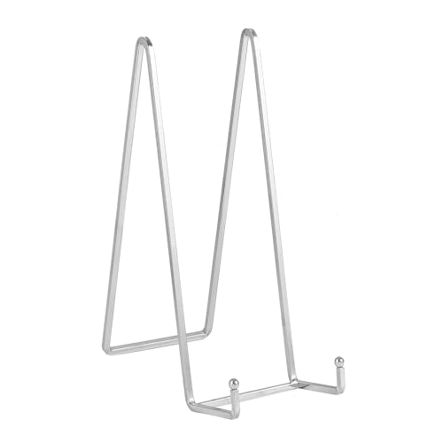 Staffelei Aufsteller Teller Ständer Groß - Tellerständer Metall für schwere Dekoteller - Superhoher Tellerhalter - Eisen Halterung fuer Buch | Bilderrahmen | Plakette - Silber - 2 Stück - 30,5 cm von DIDUDIDU