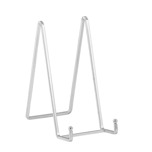 Staffelei Aufsteller Teller Ständer Metall - 2 Stück Tellerständer - Deko Tellerhalter - Dekoteller Halterung - Eisen Staffelei fuer Teller | Foto | Bücher | Bild | Bilderrahmen - Silber - 20,5 cm von DIDUDIDU