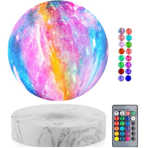 Levitierende Mondlampe Galaxie Lichter, magnetische schwimmende rotierende Mond Schreibtischlampen, schwimmende LED Mond Nachtlichter mit 16 Farben Home Office dekorative Lampen, Weihnachtsgeschenke von DIDWI