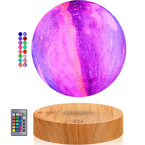 DIDWI Schwebende Mondlampe, schwebendes 3D-Mondlicht Spinning LED Moon Magnetic Levitation Nachtlichter für Zimmer Bürodekoration Coole Geschenke (Galaxy 16 Farben) von DIDWI