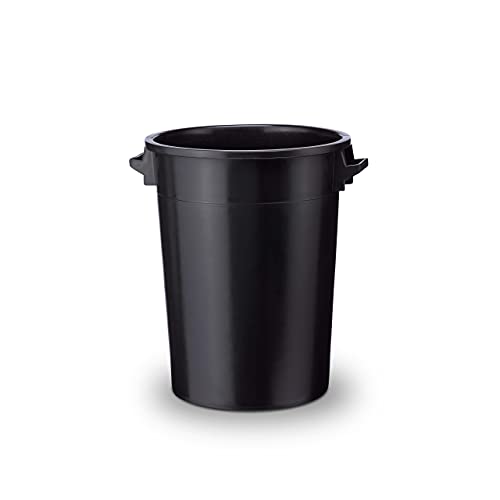 100 Liter Kunststofftonne mit Griffen + Deckel, lebensmittelecht, stapelbar, stabiler Eimer, Plastiktonne, Rundbehälter, Universaltonne, Allzweckeimer, Vorratstonne, Futtertonne, Mülltonne, 1xSchwarz 100 Liter Kunststofftonne mit Griffen + Deckel, lebensmittelecht, stapelbar, stabiler Eimer, Plastiktonne, Rundbehälter, Universaltonne, Allzweckeimer, Vorratstonne, Futtertonne, Mülltonne, 1xSchwarz von DIE BOX FABRIK