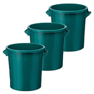 35 Liter Kunststofftonne mit Griffen + Deckel, stapelbar, Stabiler Eimer, Plastiktonne, Rundbehälter, Universaltonne, Allzweckeimer, Vorratstonne, Futtertonne, Mülltonne, 3X Grün 35 Liter Kunststofftonne mit Griffen + Deckel, stapelbar, Stabiler Eimer, Plastiktonne, Rundbehälter, Universaltonne, Allzweckeimer, Vorratstonne, Futtertonne, Mülltonne, 3X Grün von DIE BOX FABRIK