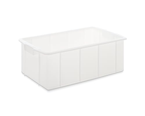 Allzweckbehälter Natur 35 Liter | Maße: 600x355x210mm | Kunststoffbox zur Aufbewahrung | lebensmittelechte Aufbewahrungskiste | Hygienebehälter aus HDPE | Universalbehälter für viele Anwendungen von DIE BOX FABRIK