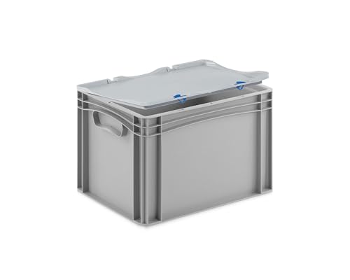 DIE BOX FABRIK Stabile Aufbewahrungsbox mit Deckel stapelbare Plastikbox Kunststoffbox Kiste in 12 Größen für Anwendungen wie Haushalt, Lager, Transport oder Industrie (40x30x28 cm) von DIE BOX FABRIK