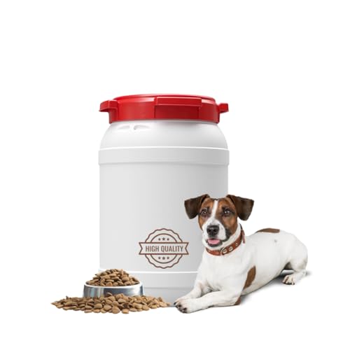 DIE BOX FABRIK Futtertonne für Tierfutter mit Deckel & Schaufel | Große Öffnung | Tierfutterbehälter | Futtercontainer | Futterbox | HDPE | Top-Qualität (20 Liter) von DIE BOX FABRIK