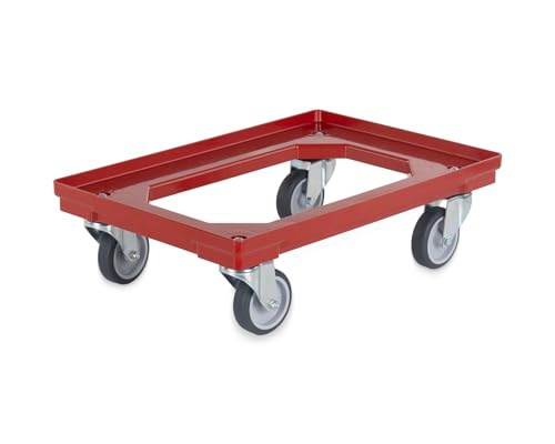 Stabiler Transportroller für Kisten/Eurobehälter | 60x40 cm mit 4 Lenkrollen | Eurobehälter Rolly | Transporthilfe für Stapelboxen oder Kisten | Kistenroller von DIE BOX FABRIK