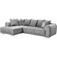 Ecksofa grau 319 x 194 cm mit Kissen - sentina Die Möbelfundgrube von DIE MÖBELFUNDGRUBE