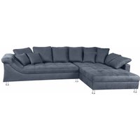 Ecksofa grau - blau 339 x 222 cm mit Kissen - calgary Die Möbelfundgrube von DIE MÖBELFUNDGRUBE