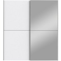 Schwebetürenschrank mit Spiegel weiß 170 cm - WHITE KISS - Die Möbelfundgrube von DIE MÖBELFUNDGRUBE