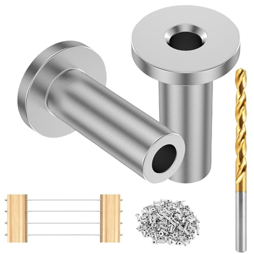 100 Stück Stahl-Kabelgeländer-Schutzhüllen, Geländer-Hardware, einfache Installation, geeignet für Holzpfosten, korrosionsbeständig 100 Stück Stahl-Kabelgeländer-Schutzhüllen, Geländer-Hardware, einfache Installation, geeignet für Holzpfosten, korrosionsbeständig von DIEKE