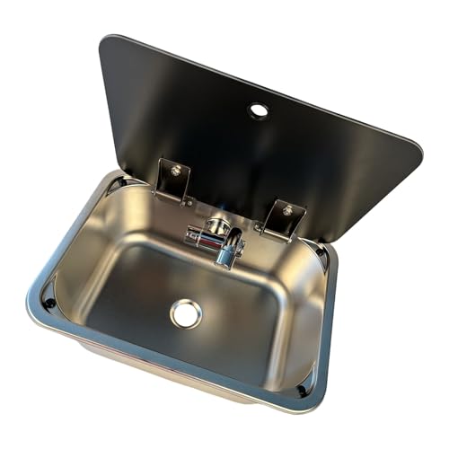 DIEKE Unterbau Campers Hotel Küchenspüle Workstations Einzelbecken Edelstahl Becken mit Deckel für Camper oder Boot von DIEKE