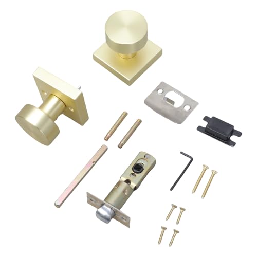Mehrzweck-Türknäufe aus satiniertem Messing für Schlafzimmer, Badezimmer, Küche, ohne tägliche Verwendung Mehrzweck-Türknäufe aus satiniertem Messing für Schlafzimmer, Badezimmer, Küche, ohne tägliche Verwendung von DIEKE