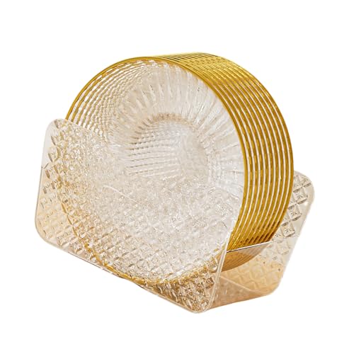 Transparente runde Knochenspuckschale Trockenfrüchte Snacks Teller Esstisch Müllteller Snacks Kuchenschale Enduring Table Garbage von DIEKE