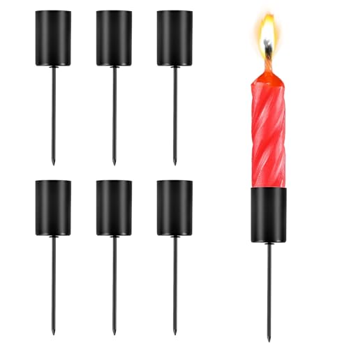 6 Stück Adventskranz Kerzenhalter, Kerzenhalter mit Dorn, Kerzenhalters Stabkerze, Adventskerzenhalter Metall, Retro Stabkerzenhalter für Adventskranz Weihnachtsdeko Tischdekoration von DIELIANHUA