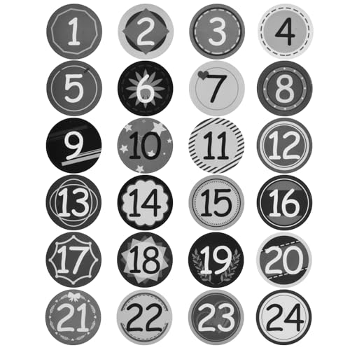 Adventskalender Aufkleber Zahlen, Adventskalender Sticker 1-24, Aufkleber Adventskalender Zahlen, Adventskalender Zahlen, für Adventskalender Basteln und Befüllen von DIELIANHUA