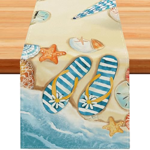 Tischläufer Sommer, 33 X 183 cm Tischläufer Outdoor, Tischläufers Sommer Strand, Sommers Deko Tischläufers, Sommerliche Küchentischdekoration, Sommerparty, Strandparty/B Tischläufer Sommer, 33 X 183 cm Tischläufer Outdoor, Tischläufers Sommer Strand, Sommers Deko Tischläufers, Sommerliche Küchentischdekoration, Sommerparty, Strandparty/B von DIELIANHUA