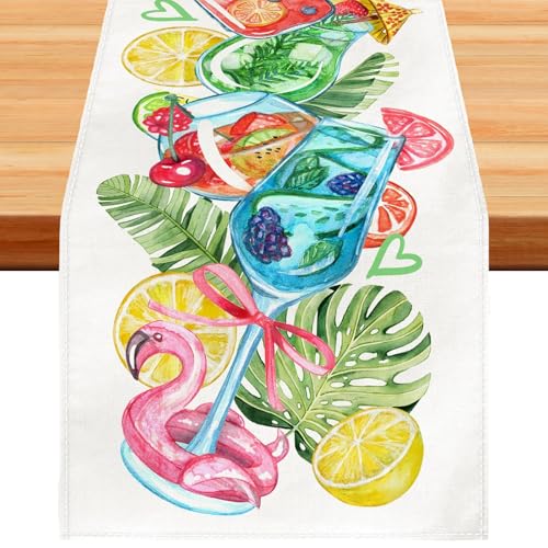 Tischläufer Sommer, 33 X 183 cm Tischläufer Outdoor, Tischläufers Sommer Strand, Sommers Deko Tischläufers, Sommerliche Küchentischdekoration, Sommerparty, Strandparty/C von DIELIANHUA