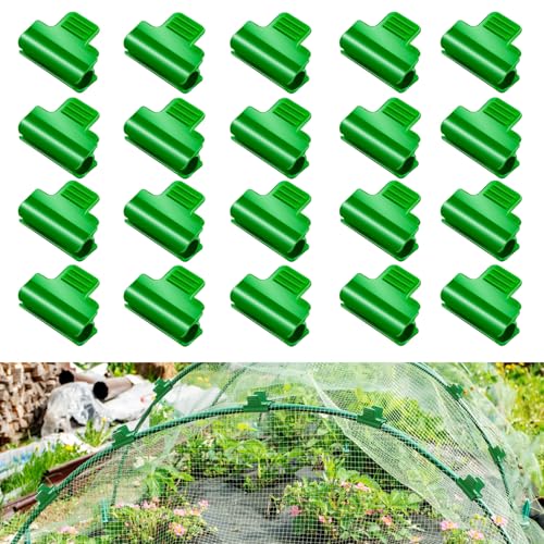 DIELOVEHUA 20 Stück Gewächshaus-Klemmen, Ø11mm Pflanzen Clip, Kunststofffolien Clips, Gewächshaus Clips, Netz Tunnel Hoop Clips, für Reihenabdeckung Netz, Gewächshäuser, Schuppen von DIELOVEHUA
