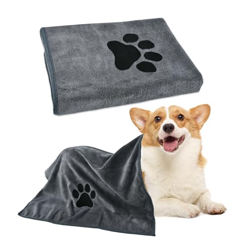 DIELOVEHUA Hundehandtuch, 100 x 50 cm Hundehandtuch Extra Saugfähig, Mikrofaser Handtuch, Schnell Trocknend, Hundehandtücher, Hunde Handtuch für Hunde, Katzen von DIELOVEHUA