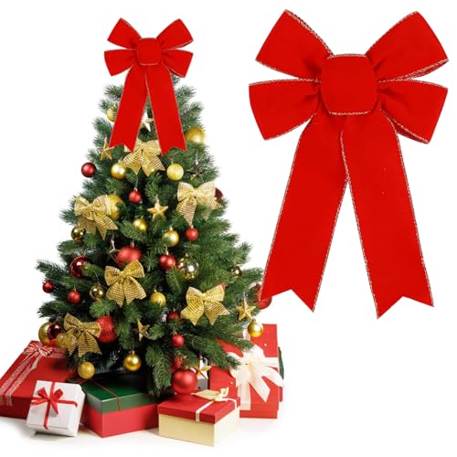 DIELOVEHUA Weihnachtsbaum Schleifen, 23X33CM Rote Schleifen Weihnachten, Weihnachtsschleifen Groß, Weihnachtsschleifen Rot, Weihnachtsbaum Deko Schleifen, für Weihnachtsbaum, Haustür, Heimdekoration DIELOVEHUA Weihnachtsbaum Schleifen, 23X33CM Rote Schleifen Weihnachten, Weihnachtsschleifen Groß, Weihnachtsschleifen Rot, Weihnachtsbaum Deko Schleifen, für Weihnachtsbaum, Haustür, Heimdekoration von DIELOVEHUA