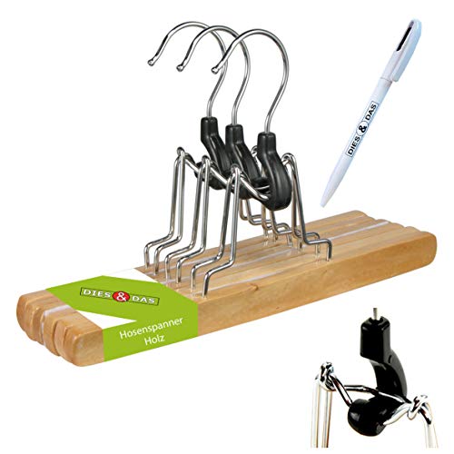 9 Stk. DIES&DAS Designer Qualitäts Hosenspanner aus Holz + DIES&DAS Kugelschreiber im Wert von 2,90 € mit Filzeinlage rutschfest 26 cm mit 360 Grad drehbaren Haken aus Lotusholz Hosenbügel Hosenklammer Hosenspannbügel Spannbügel Kleiderbügel Kleiderspanner Klammerbügel Hosenhalter Hosenklemmbügel Klemm Bügel in einem sehr schönen Design 9 Stk. DIES&DAS Designer Qualitäts Hosenspanner aus Holz + DIES&DAS Kugelschreiber im Wert von 2,90 € mit Filzeinlage rutschfest 26 cm mit 360 Grad drehbaren Haken aus Lotusholz Hosenbügel Hosenklammer Hosenspannbügel Spannbügel Kleiderbügel Kleiderspanner Klammerbügel Hosenhalter Hosenklemmbügel Klemm Bügel in einem sehr schönen Design von DIES&DAS
