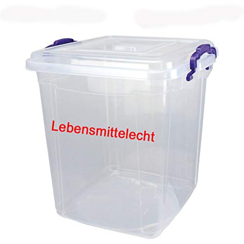 DIES&DAS 1,75-22,0 Liter Stapelbox Lagerbox Sichtbox Aufbewahrungsbox Transport-Kiste mit Deckel & Tragegriff LEBENSMITTELECHT 10 Liter von DIES&DAS